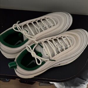 Nike Men’s Athletic Shoes Cream and Green Air Max 97 Inspired